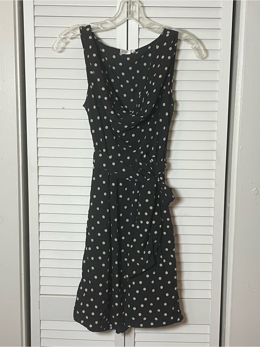 Promod Black Dress with White Polka Dots